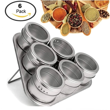 Suport condimente magnetic,6 recipiente,inox